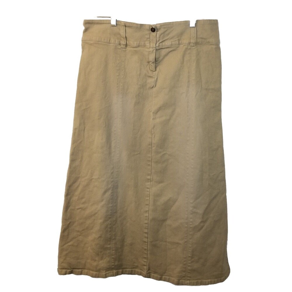 Lee Jeans Fit Corduroy Skirt Women's 13/14 Medium Tan Maxi Peasant 80s 90s